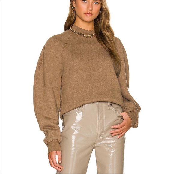 Agolde Sweaters - AGOLDE Los Angeles Tarron Mock Neck Sweatshirt in Toffee Heather